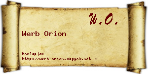 Werb Orion névjegykártya